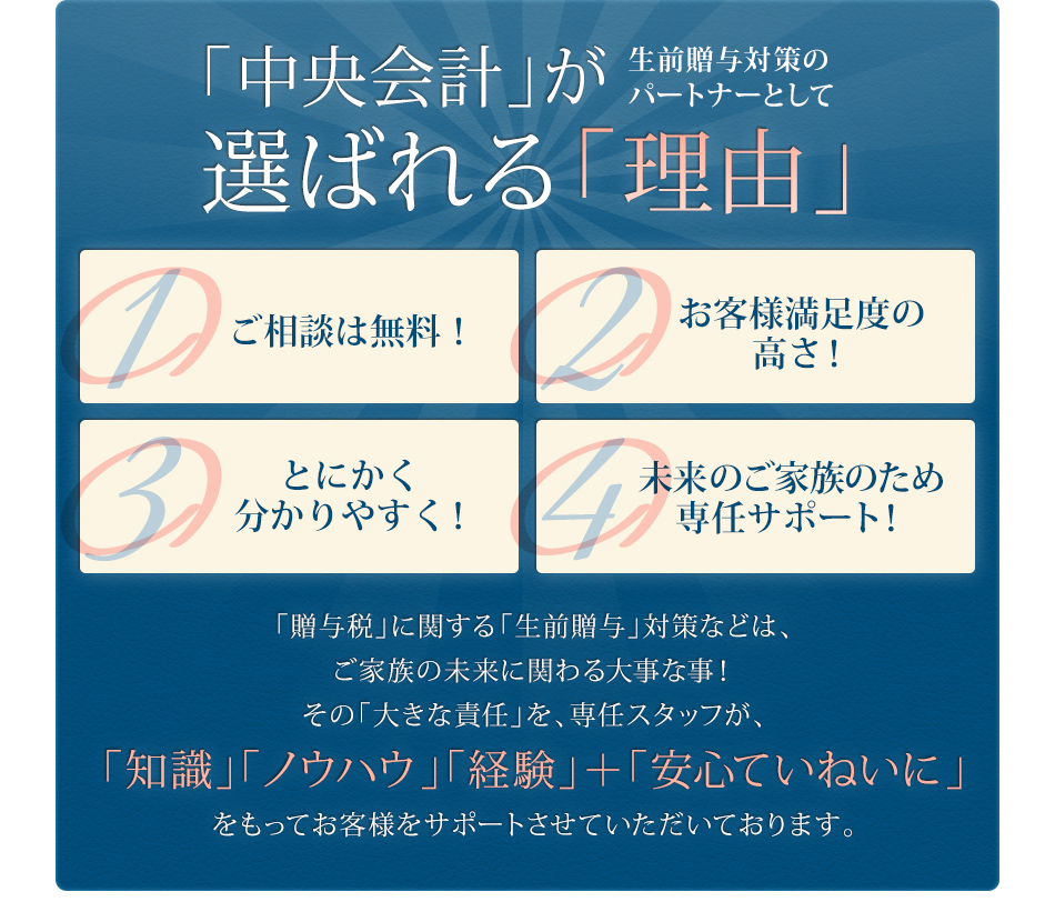 生前贈与対策のパートナーとして「中央会計」が選ばれる「理由」